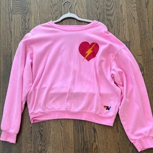 Aviator nation BOLT HEART RELAXED CREW SWEATSHIRT